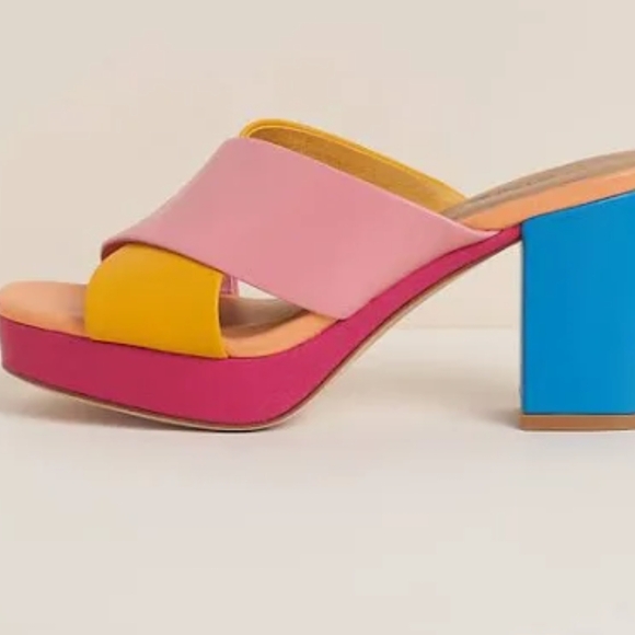 Charlotte Stone Pink and Orange Platform Shoes - Picture 3 of 7